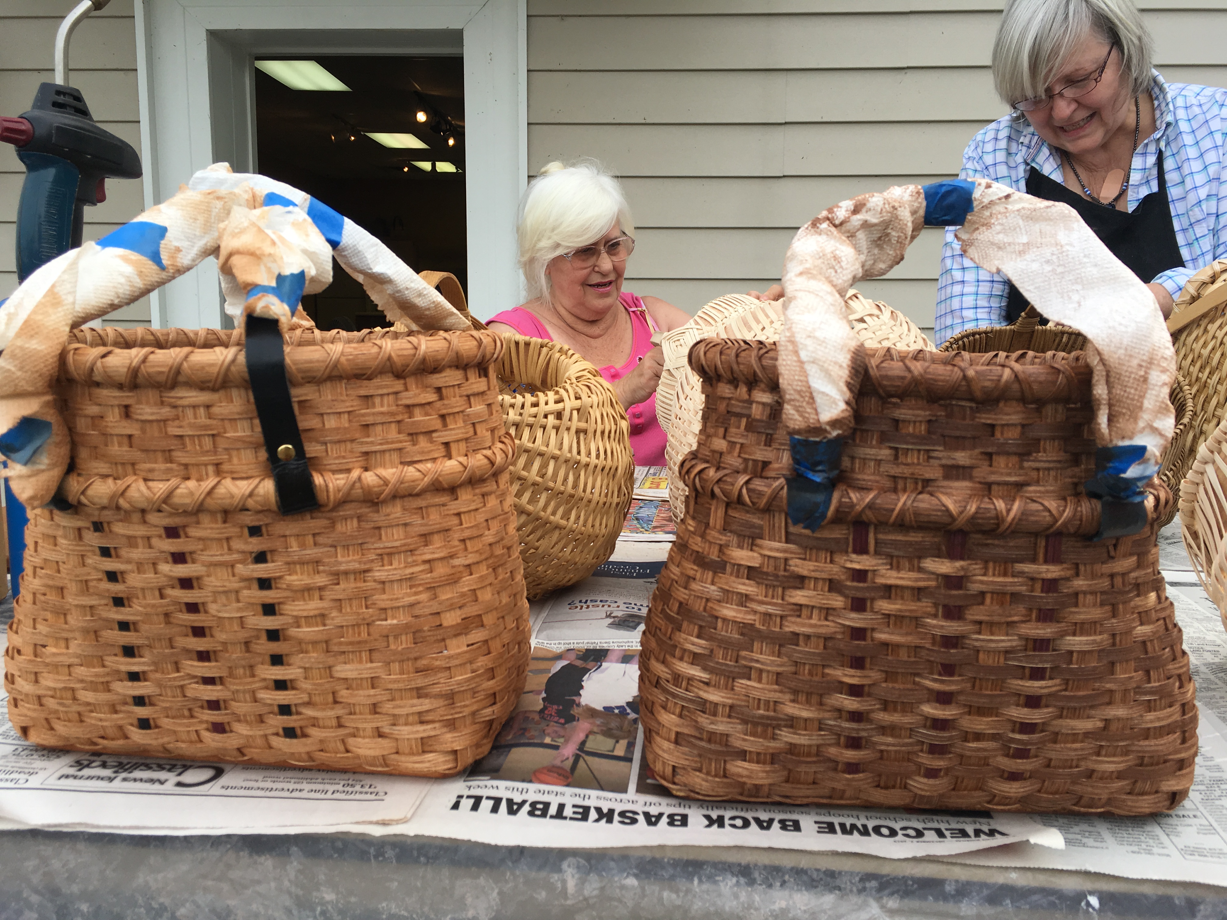 Women working with baskets