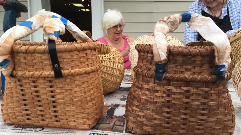 Women working with baskets